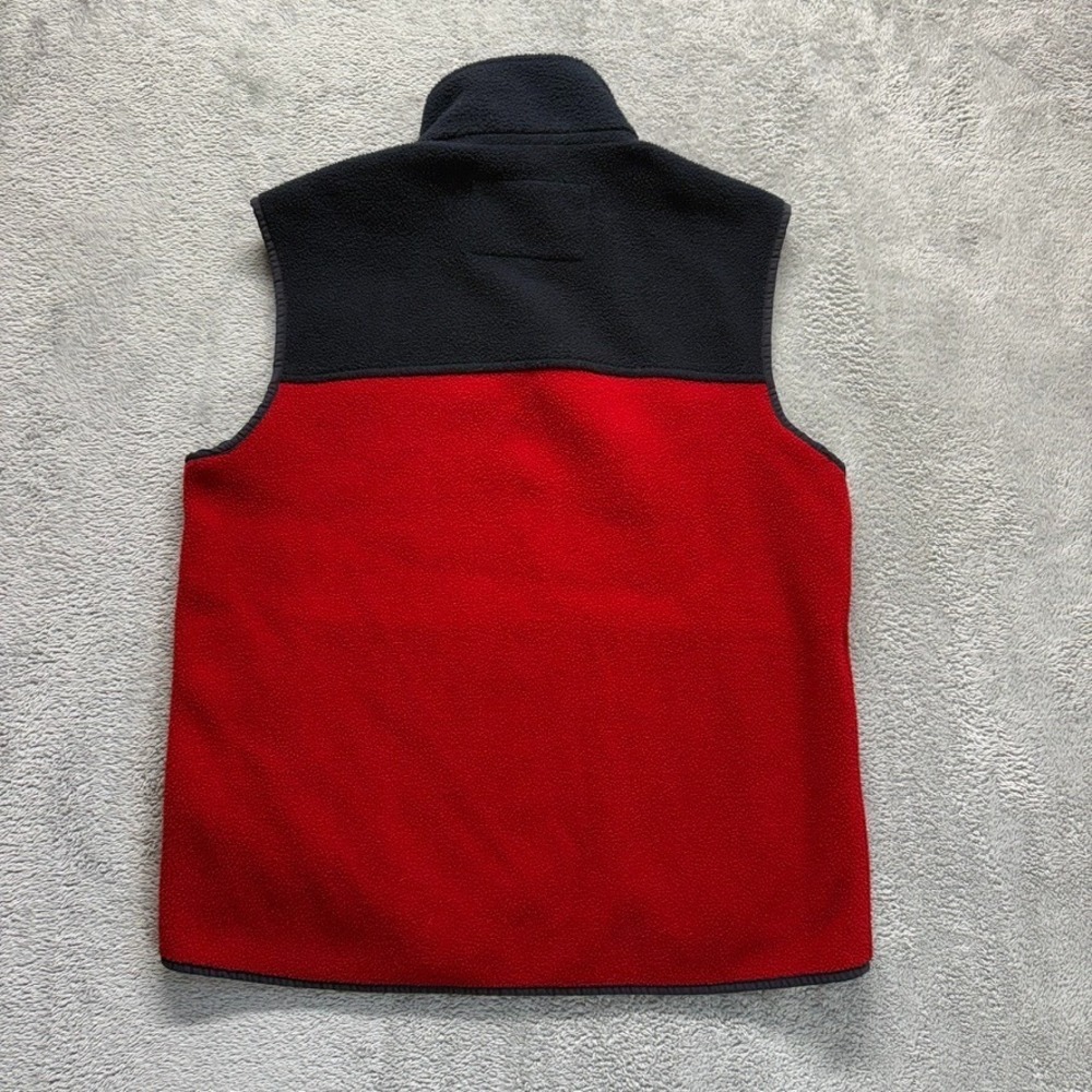 Vintage Abercrombie & Fitch Vest Mens Large Red Blue 1892 Zip Fleece Y2K - Picture 2 of 11